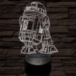 R2D2 a robot 7 színű 3D led lámpa