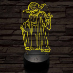 Yoda 7 színű  3D led lámpa