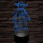 Yoda a mester 7 színű  3D led lámpa