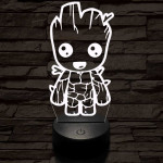 Bosszúállók Groot 7 színű 3D led lámpa