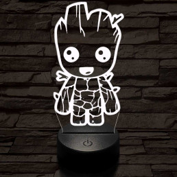 Bosszúállók Groot 7 színű 3D led lámpa