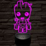 Bosszúállók Groot 7 színű 3D led lámpa