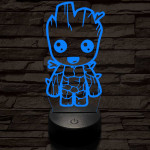Bosszúállók Groot 7 színű 3D led lámpa