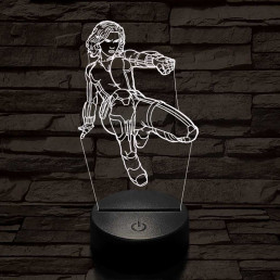Fekete özvegy 7 színű 3D led lámpa