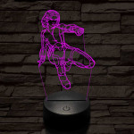 Fekete özvegy 7 színű 3D led lámpa