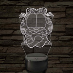 Garfield morcos 7 színű  3D led lámpa