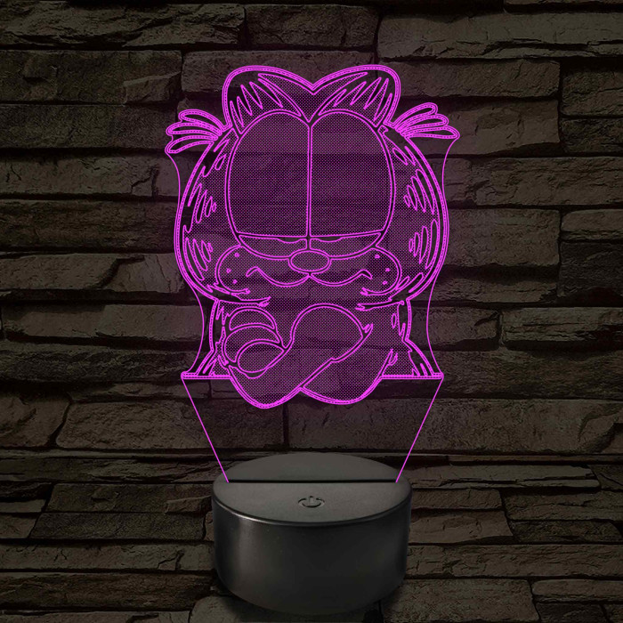 Garfield morcos 7 színű  3D led lámpa