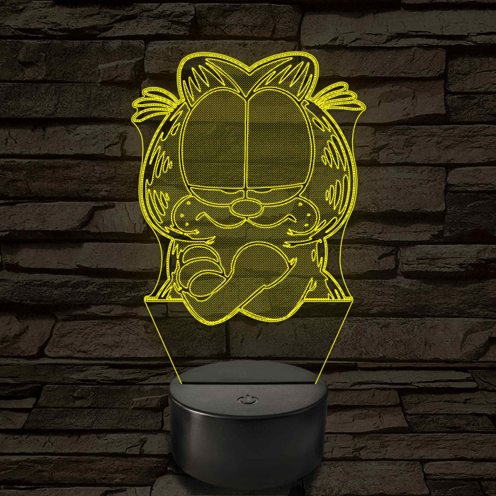 Garfield morcos 7 színű  3D led lámpa