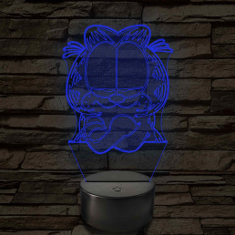 Garfield morcos 7 színű  3D led lámpa