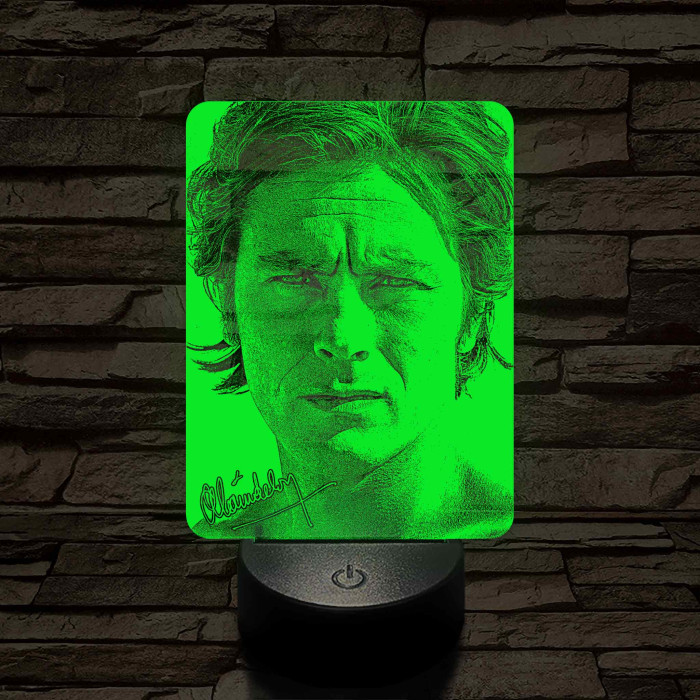 Alain Delon 7 színű  3D led lámpa