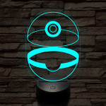 Kinyílt Pokémon labda 7 színű 3D led lámpa