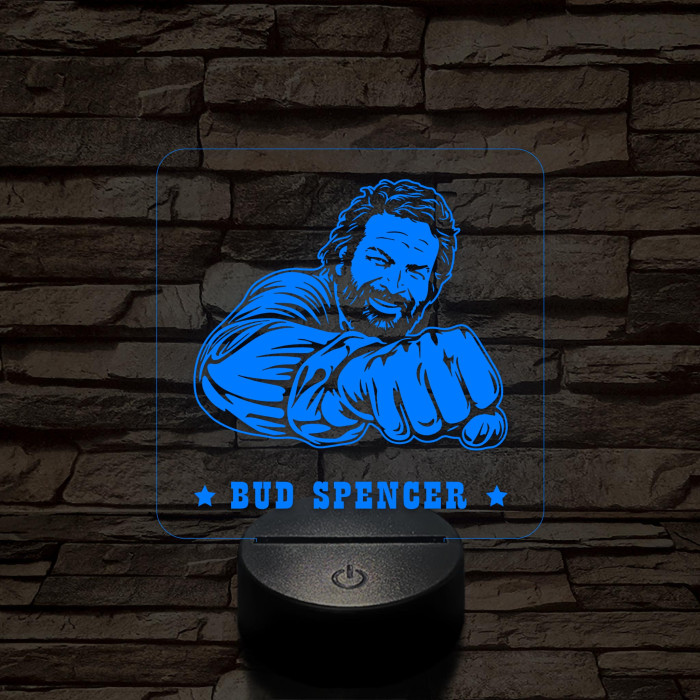 Bud Spencer 7 színű  3D led lámpa