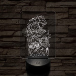Songoku átalakulás 7 színű 3D led lámpa