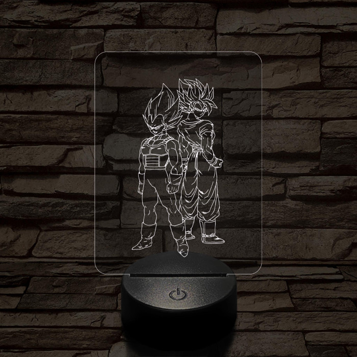 Songoku és Vegita 7 színű 3D led lámpa