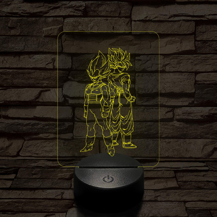 Songoku és Vegita 7 színű 3D led lámpa