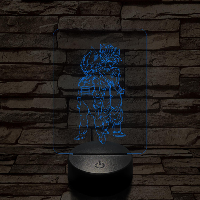 Songoku és Vegita 7 színű 3D led lámpa