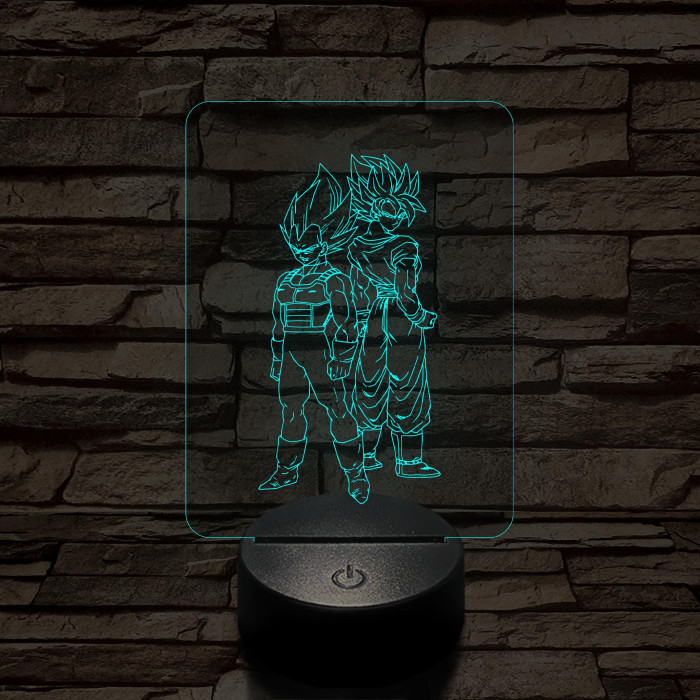 Songoku és Vegita 7 színű 3D led lámpa