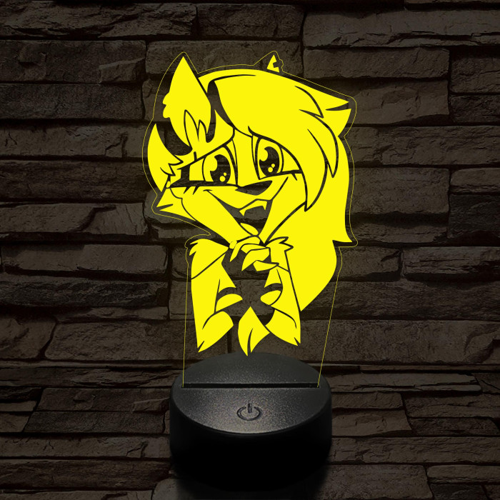 Helluva Boss Loona cuki 7 színű 3D led lámpa