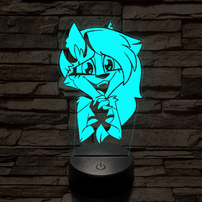 Helluva Boss Loona cuki 7 színű 3D led lámpa