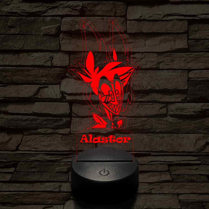 Hazbin Hotel Alastor 7 színű 3D led lámpa