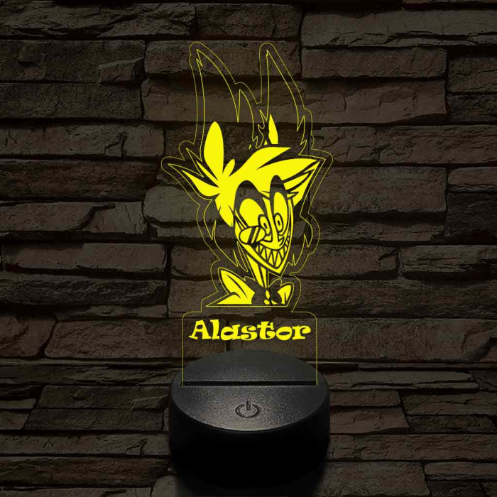 Hazbin Hotel Alastor 7 színű 3D led lámpa