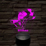 Helluva Boss mérges Blitzø 7 színű 3D led lámpa