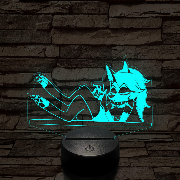 Helluva Boss  Loona az irodában  7 színű 3D led lámpa