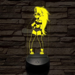 Helluva Boss Loona teljes emberi formában  7 színű 3D led lámpa