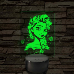 Elza Jégvarázs 7 színű 3D led lámpa