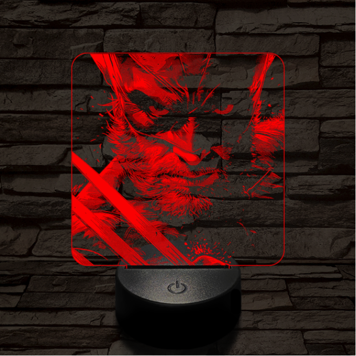 Rozsomák 7 színű valósághű 3D led lámpa