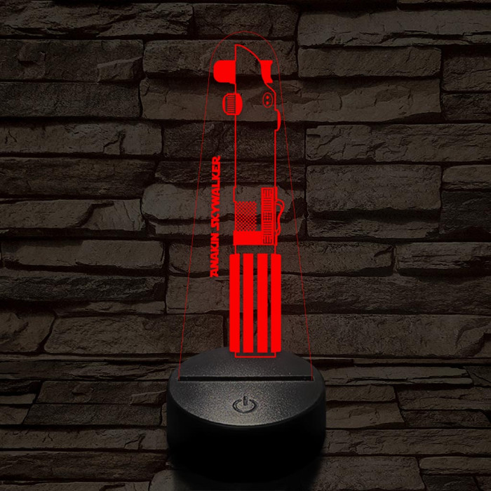 Anakin Skywalker fénykardja 7 színű 3D led lámpa