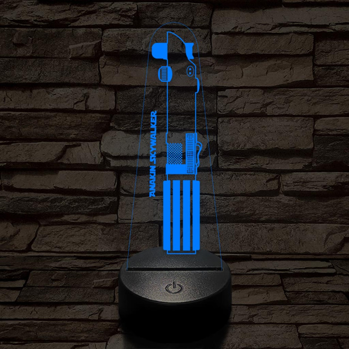 Anakin Skywalker fénykardja 7 színű 3D led lámpa