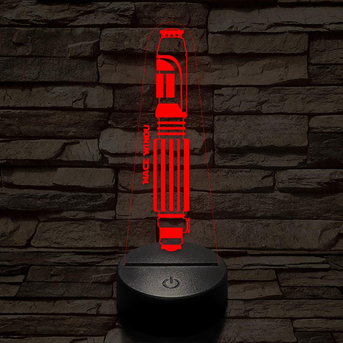 Mace Windu fénykardja 7 színű 3D led lámpa