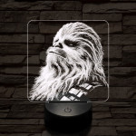 Büszke vuki 7 színű valósághű 3D led lámpa