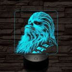Büszke vuki 7 színű valósághű 3D led lámpa
