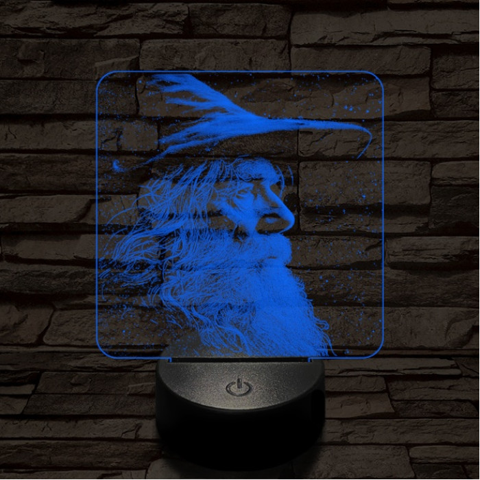 Gandalf 7 színű valósághű 3D led lámpa