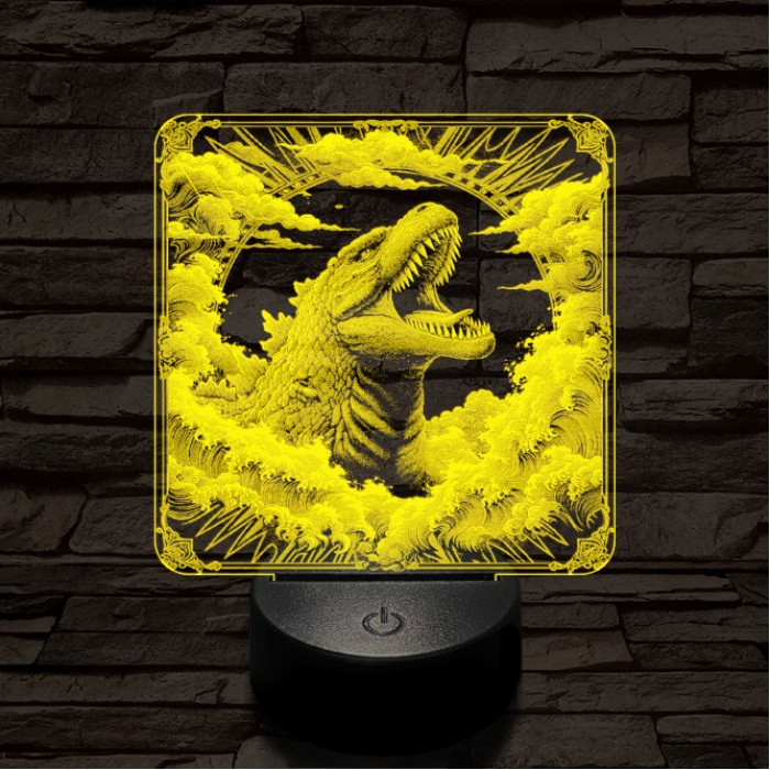 Godzilla diadal 7 színű valósághű 3D led lámpa