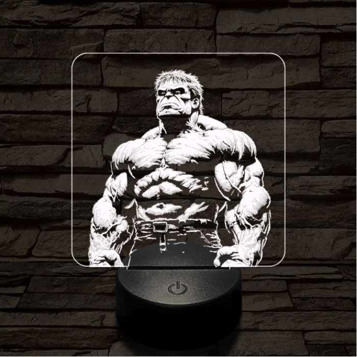 Hulk dühös 7 színű valósághű 3D led lámpa