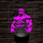 Hulk dühös 7 színű valósághű 3D led lámpa