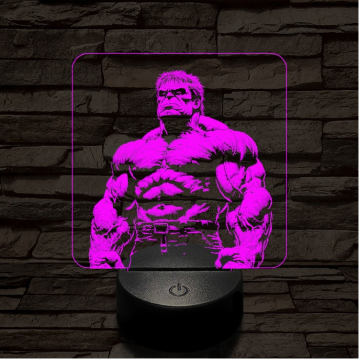 Hulk dühös 7 színű valósághű 3D led lámpa
