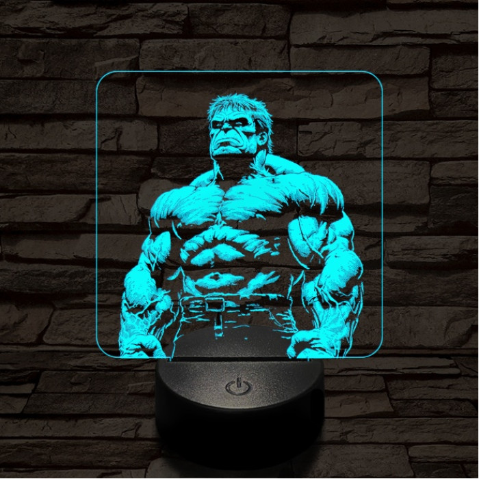 Hulk dühös 7 színű valósághű 3D led lámpa