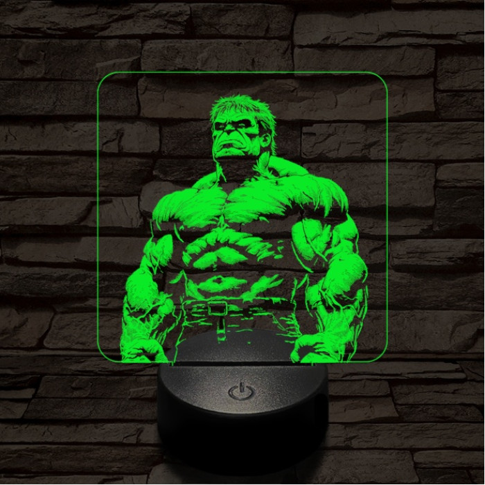 Hulk dühös 7 színű valósághű 3D led lámpa
