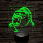 Kong dühös 7 színű valósághű 3D led lámpa