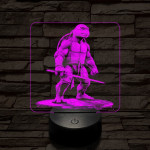 Leonárdó a tini ninja 7 színű valósághű 3D led lámpa