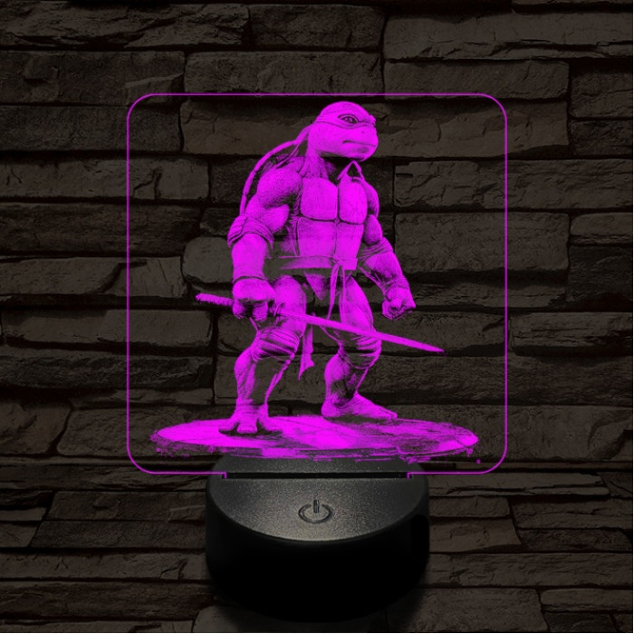Leonárdó a tini ninja 7 színű valósághű 3D led lámpa