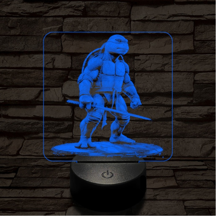 Leonárdó a tini ninja 7 színű valósághű 3D led lámpa