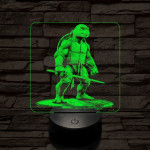 Leonárdó a tini ninja 7 színű valósághű 3D led lámpa