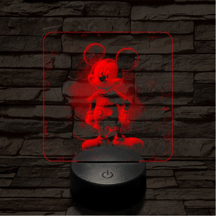 Mickey Egér vidám 7 színű valósághű 3D led lámpa