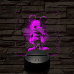 Mickey Egér vidám 7 színű valósághű 3D led lámpa