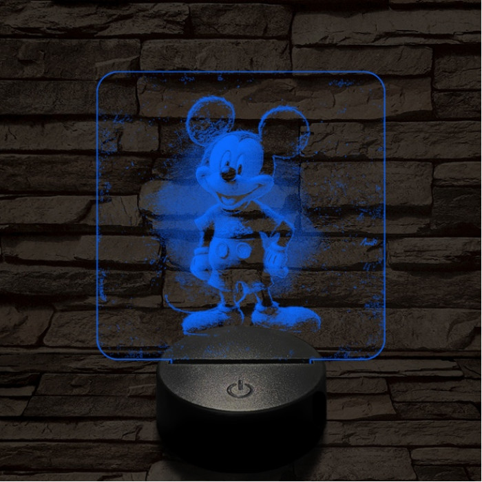 Mickey Egér vidám 7 színű valósághű 3D led lámpa